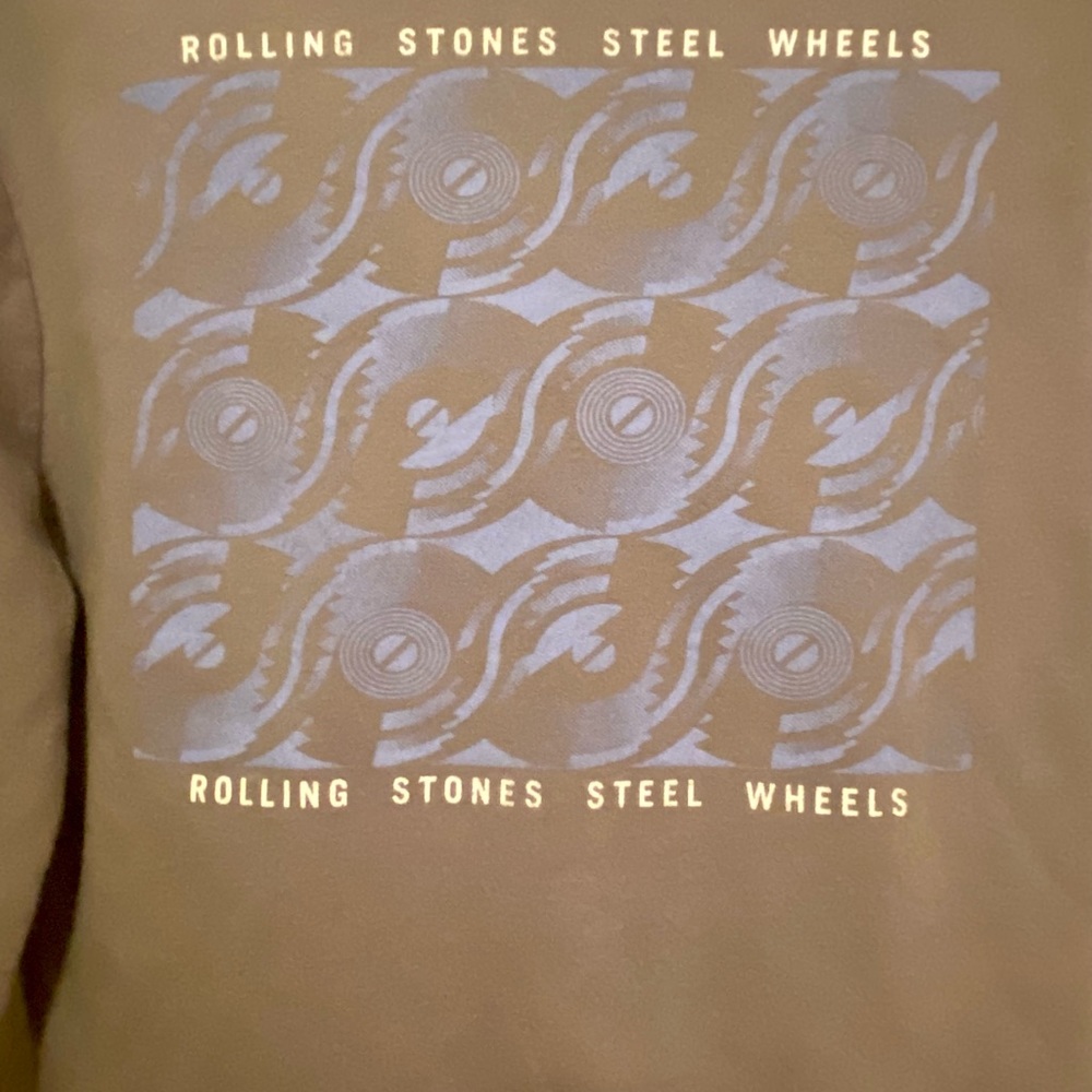 Rolling Stones Steel Wheels Grey Cropped Hoodie Sweatshirt - Picture 3 of 7